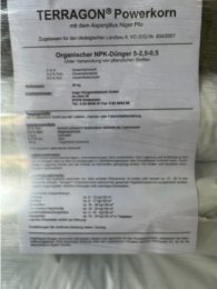 Bild 1 von 1 - Profi Dünger 1000 kg TERRAGON Powerkorn lose im Big Bag Biodünger organischer NPK Rasendünger